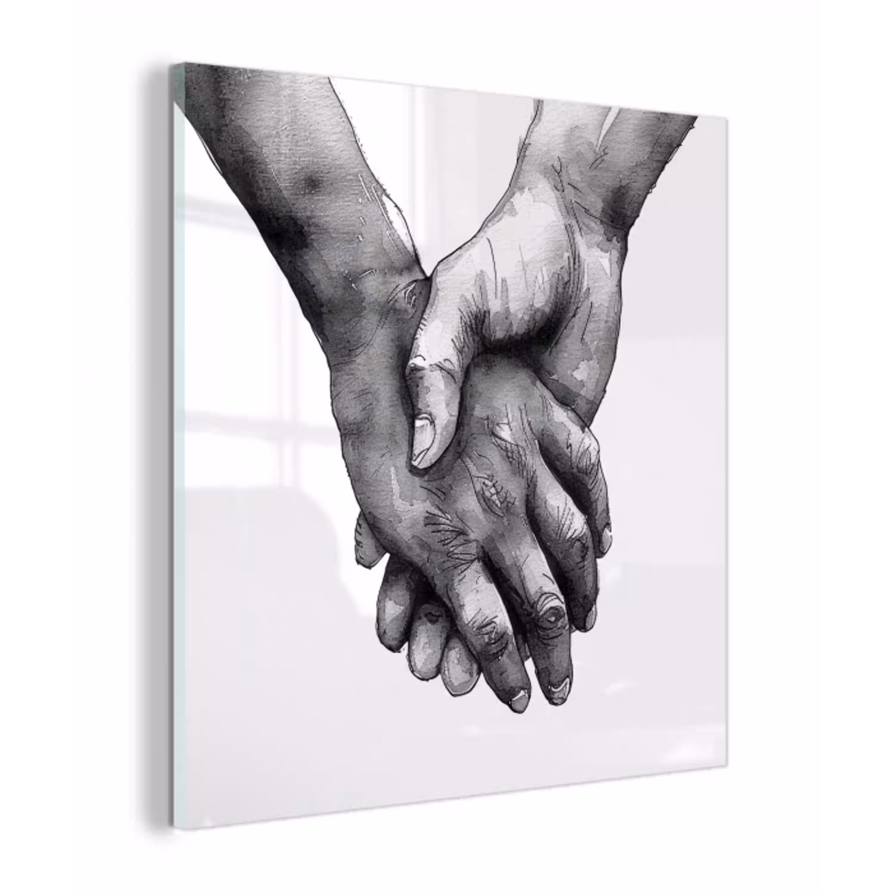 Handen - Zwart wit - Modern - Kunst plexiglas 5mm klein -z3d