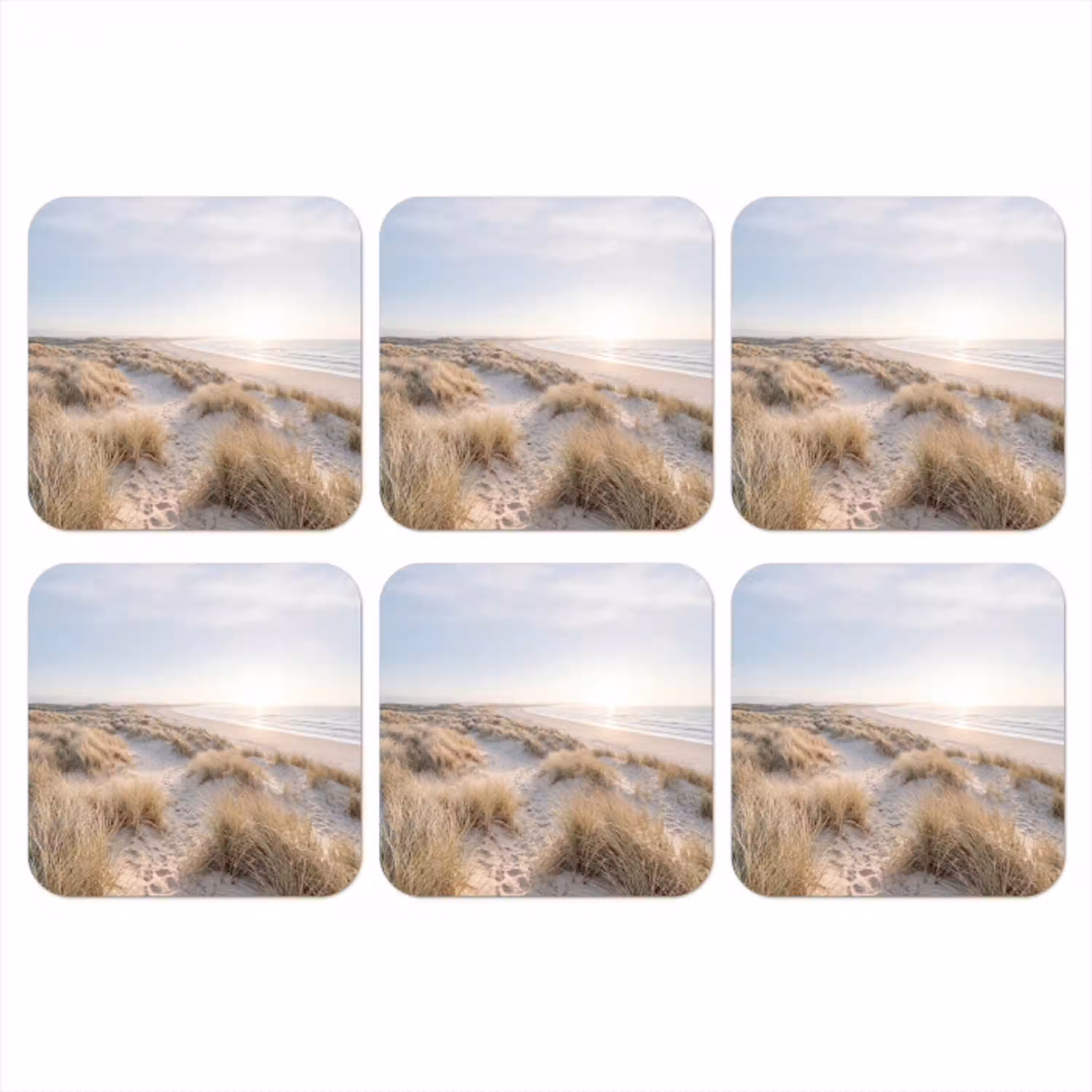 Duinen - Strand - Beige onderzetter kurk middel -3d