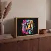 Graffiti - Sport - Paard rensport - Paardrijden Light Box met batterij (Wandlamp) middel -sfeer2