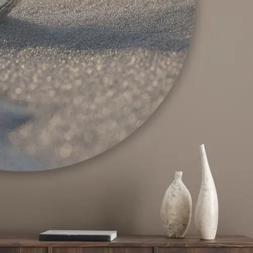 Glazenfles - Post - Zee - Zand Akoestische PET Vilt - Rond klein -sfeer5_closeup