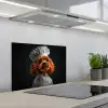Bruin - Kok - Hondje keuken achterwand spatscherm klein -3d_schuin