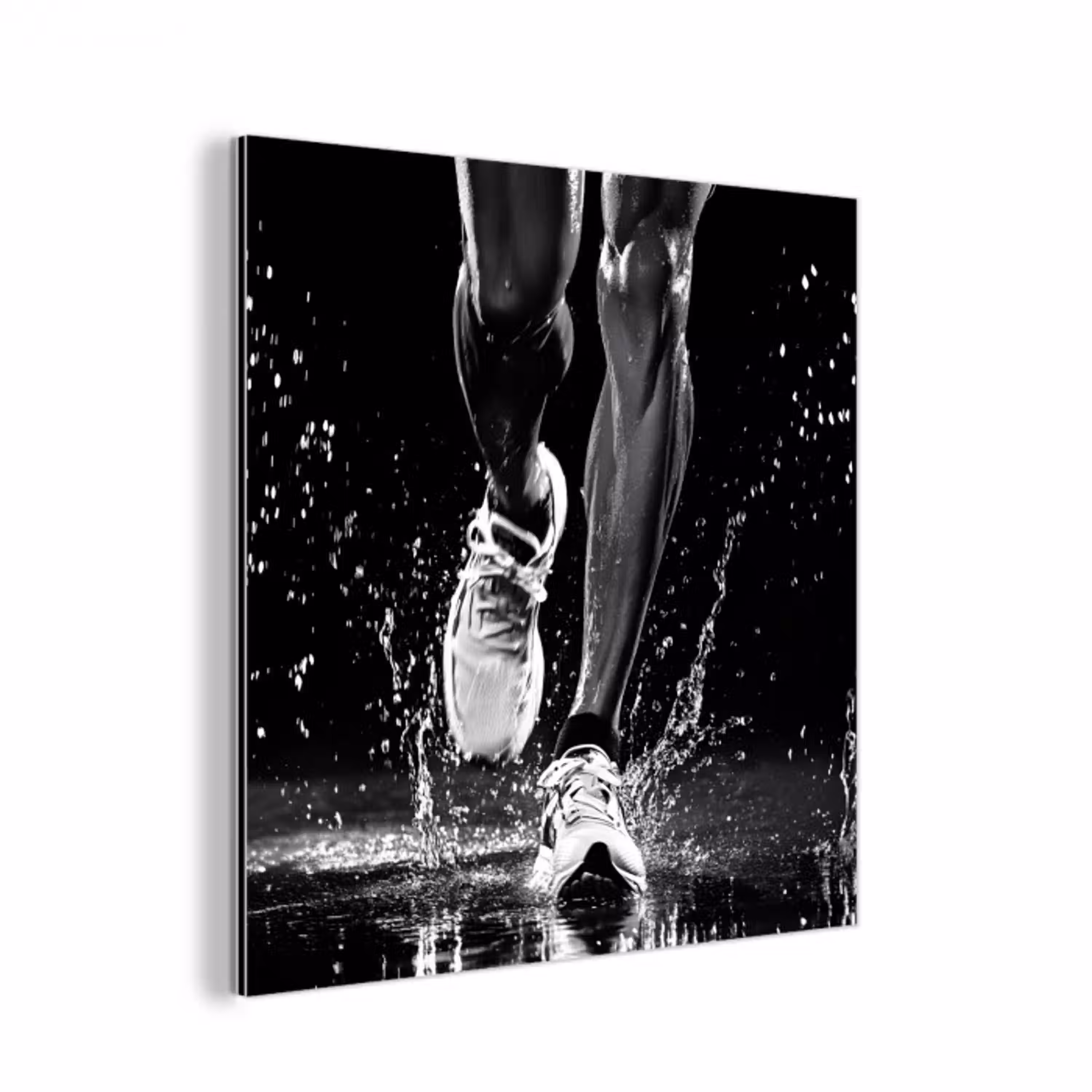 Hardloopschoenen - Rennen - Druppels - Zwart aluminium wit klein -3d