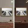 Loopbrug - Hout - Strand - Zee Light Box met batterij (Wandlamp) middel -sfeer3