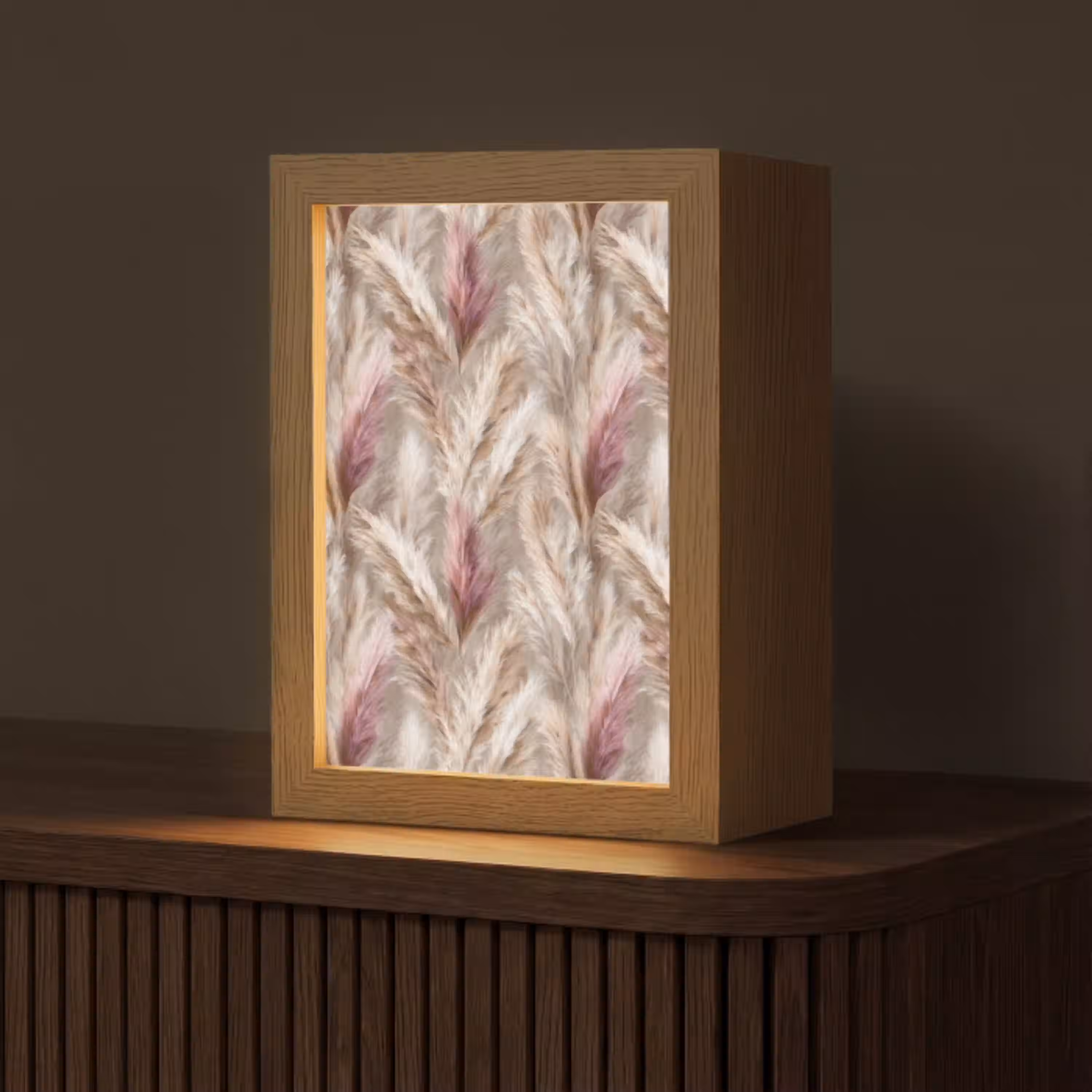 Pampasgras - Pluizig - Kleurrijk Light Box met kabel (Tafellamp) klein 925 -z3d_website