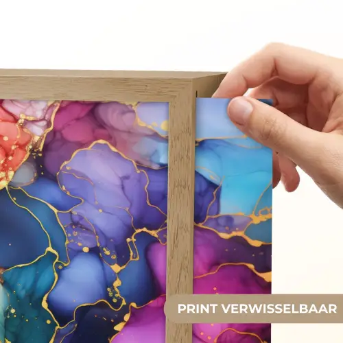 Marmer - Kleurrijk - Kleuren - Abstract Light Box met batterij (Wandlamp) middel -USP_websiteprintNL