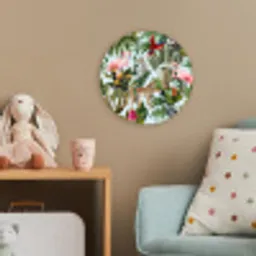 Jungle - Dieren - Meisjes - Kinderen - Jongens - Flamingo - Papegaai Wandcirkel kunststof plaat 5mm dik klein -tsfeer1_kind