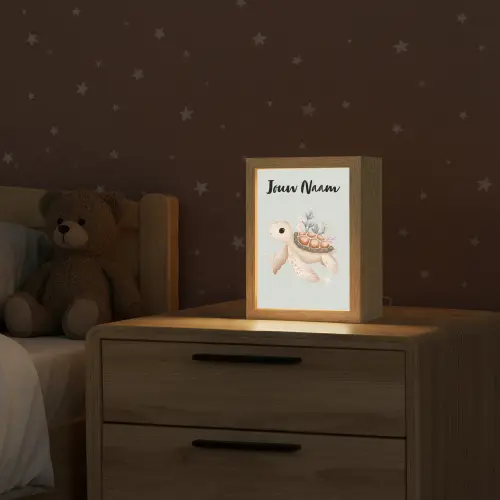Zeeschildpad - Onderwaterwereld - Pastel Light Box met kabel (Kinderlampje) klein -sfeer1_kind