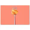 Vork - Spaghetti - Artistiek - Roze tuinposter los doek groot -3d