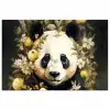 Panda - Pandabeer - Wilde dieren - Natuur - Bloemen poster papier klein -3d