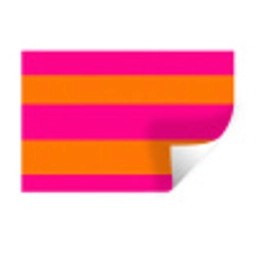 Strepen - Horizontaal - Roze Muursticker klein 286 -3d