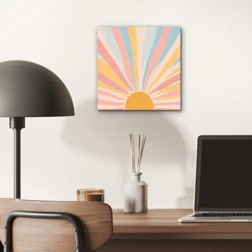 Illustratie - Zon - Pastelkleuren aluminium wit klein -sfeer5