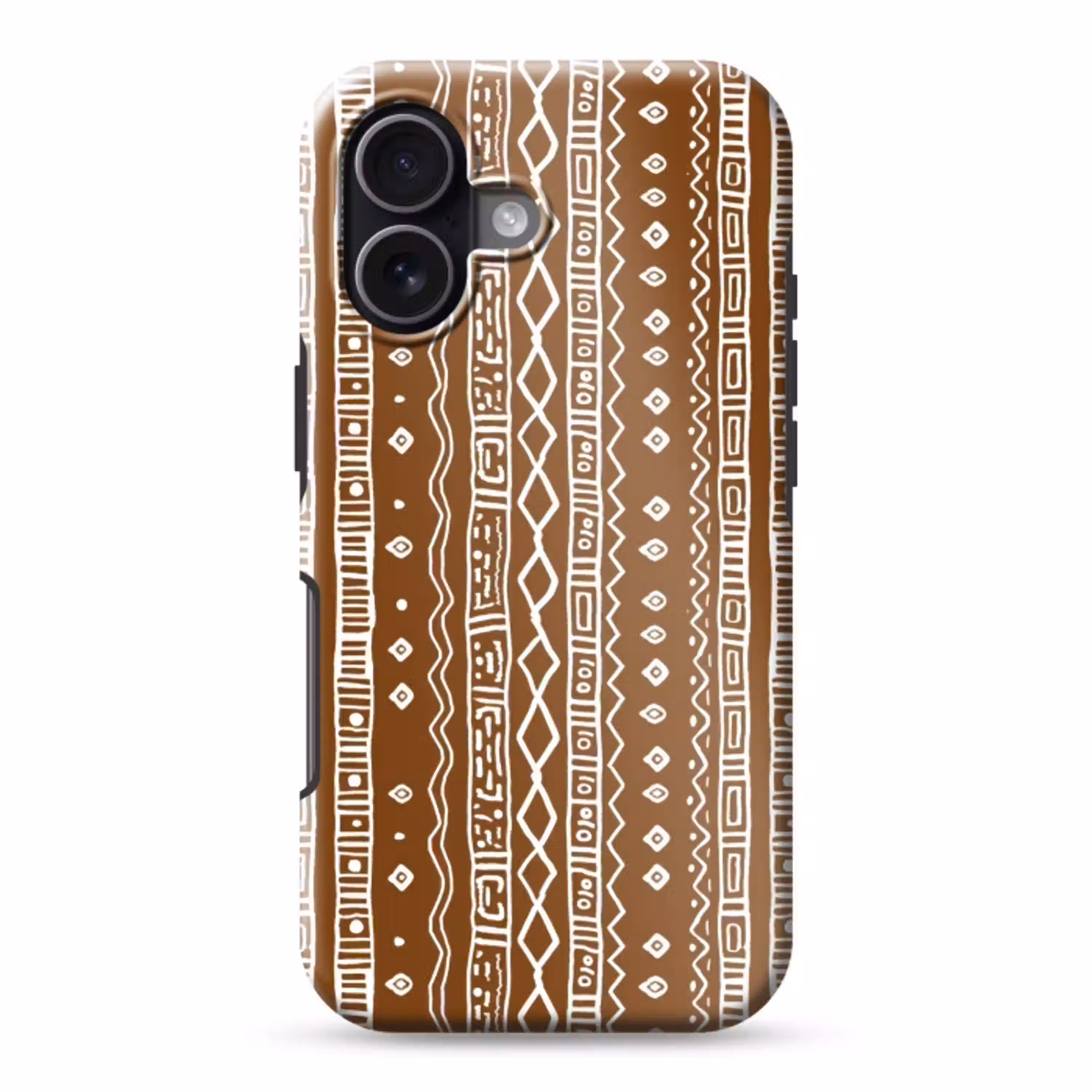 Chocoladebruin - Etnisch - Tribaal - Patroon Toughcase MagSafe Apple iPhone 17 klein 1017 -3d