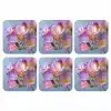 Bloemen - Paars - Overloop - Meeldraden onderzetter kurk middel -3d