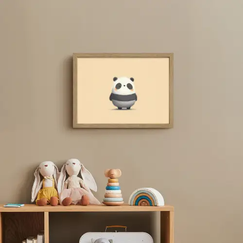 Panda - Beige - Minimalistisch Light Box met batterij (Wandlamp kind) middel -sfeer2_kind