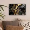 Marmer - Zwart - Goud - Abstract canvas 2cm klein -sfeer1