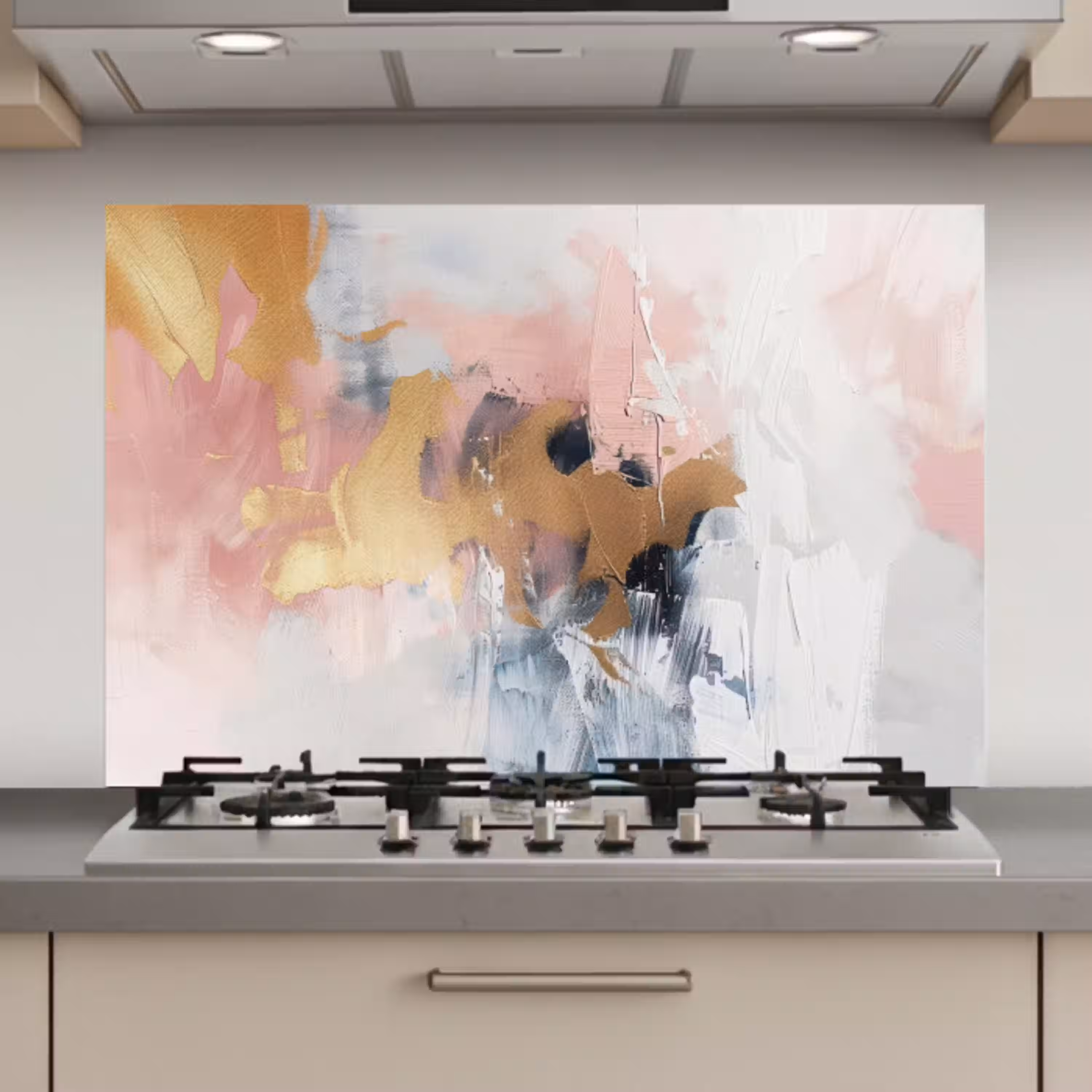 Abstract - Pastel kleuren - Goud - Modern - Aesthetic keuken achterwand spatscherm klein -3d_website