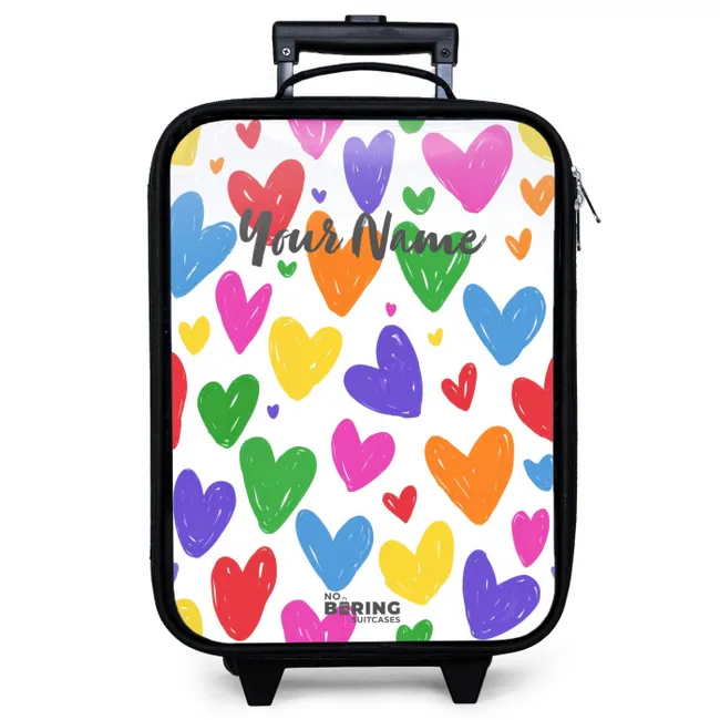 Gekleurde hartjes Kinderkoffer - Zwart klein -zzz_website3d