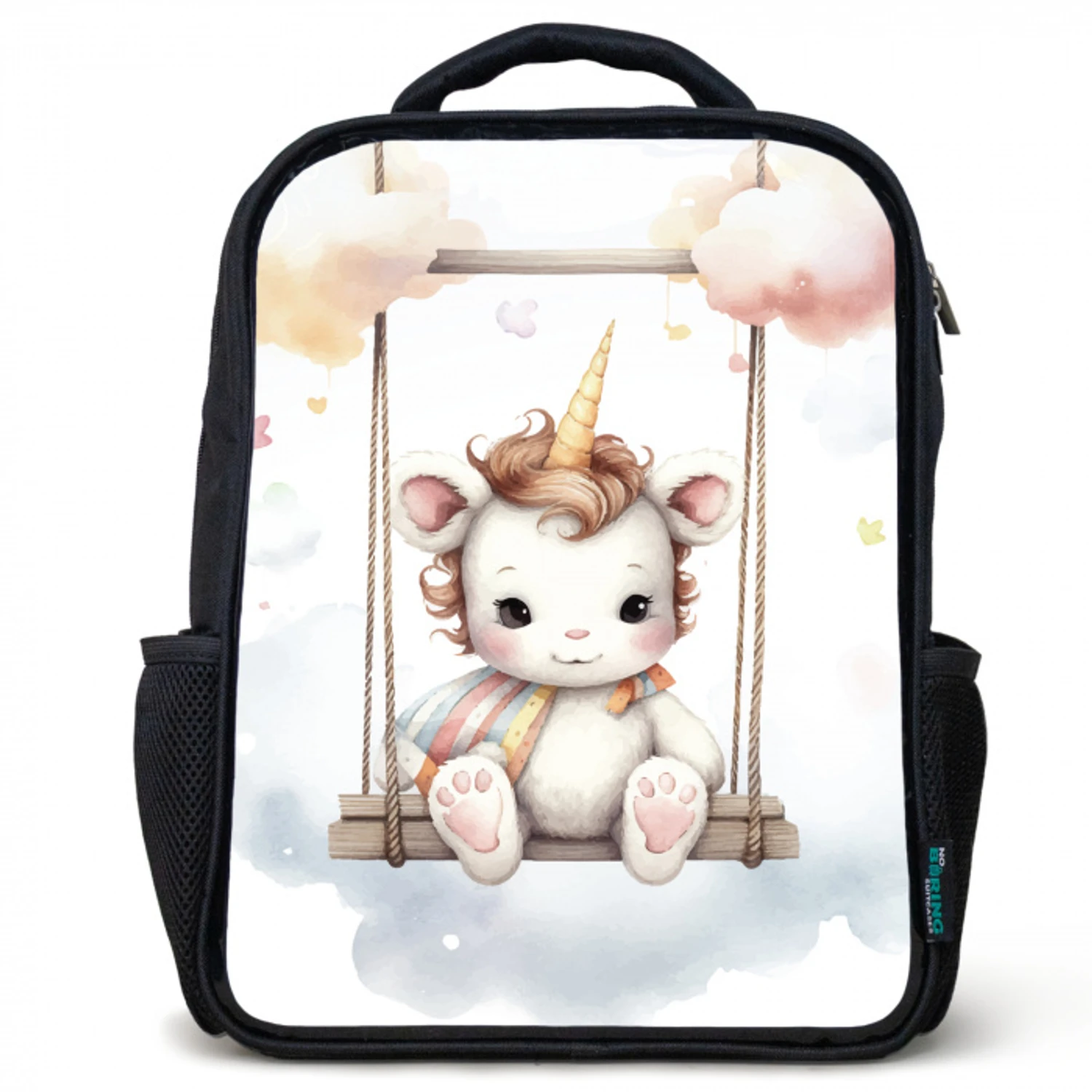 Eenhoorn - Dier - Kinderen - Unicorn Rugzak - Zwart middel -3d