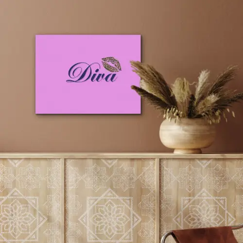 Diva - Lip - Panterprint - Roze PET vilt klein -sfeer4