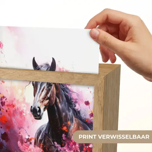 Paard - Dieren - Meisje - Roze Light Box met kabel (Kinderlampje) klein -USP_websiteprintNL