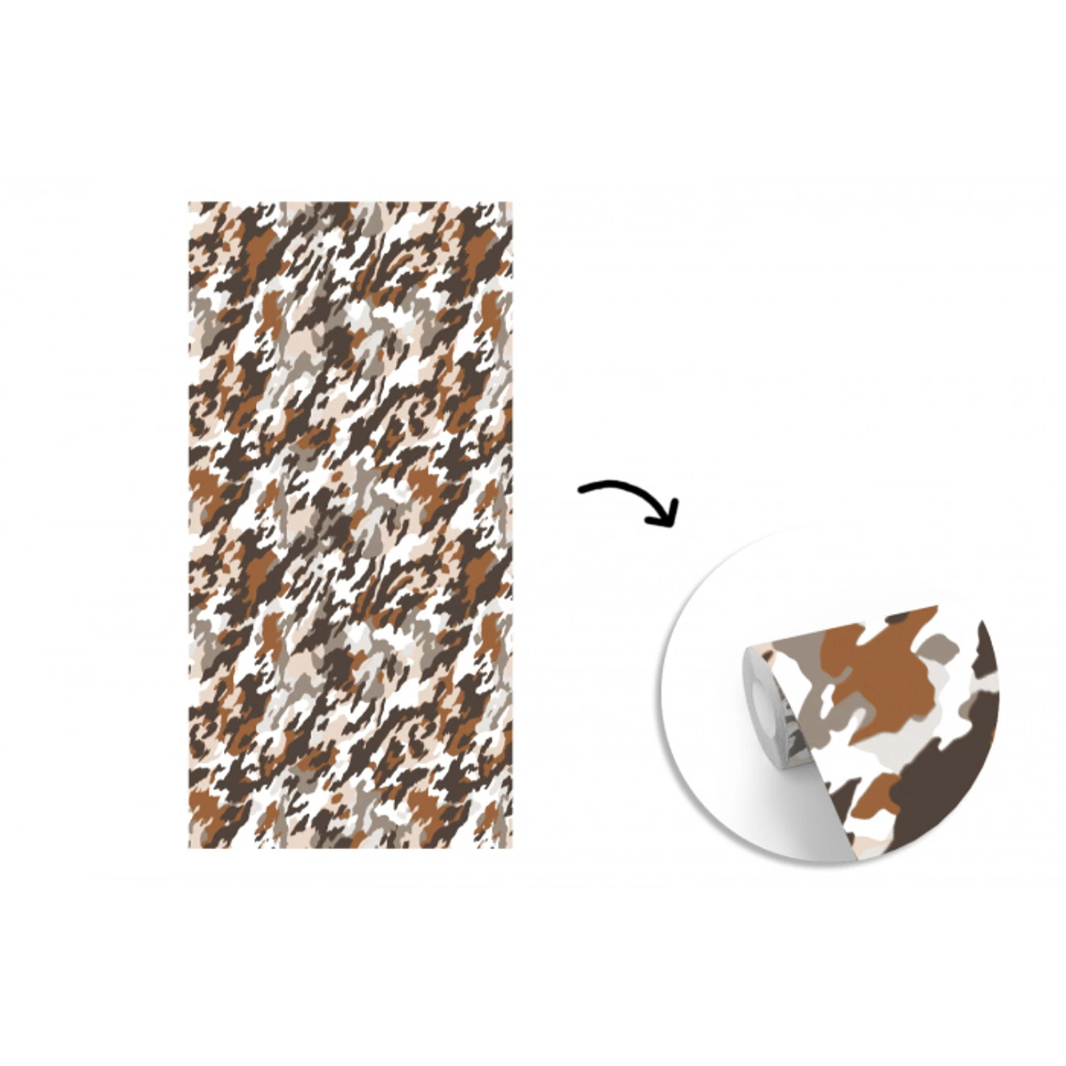 Camouflage - Patroon - Beige - Bruin fotobehang vinyl groot 64 -3d