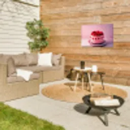 Taart - Hart - Roze Tuinposter op houten frame 2 cm dik klein -sfeer2