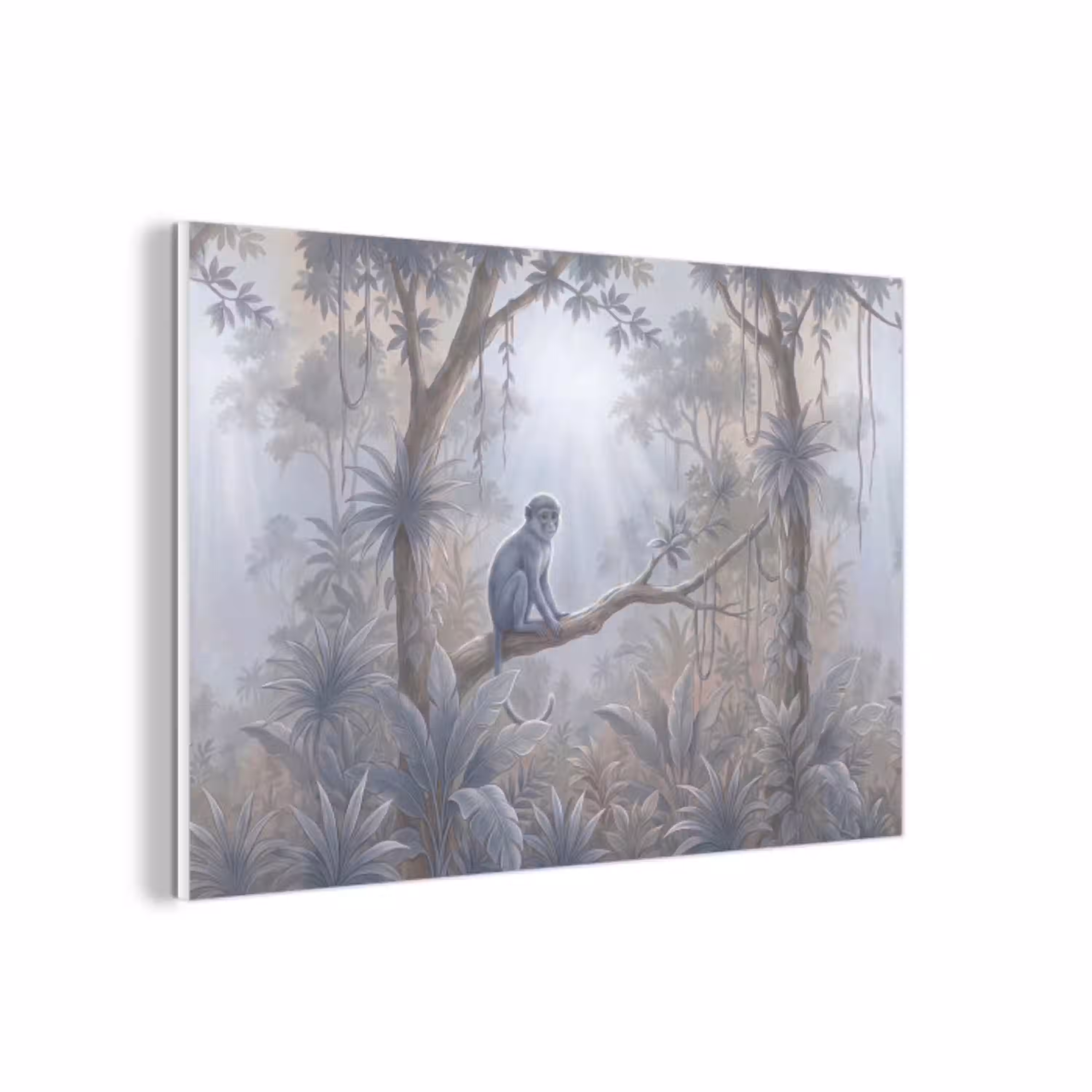 Aap - Boom - Jungle - Natuur - Grijs forex 5mm xxl -3d