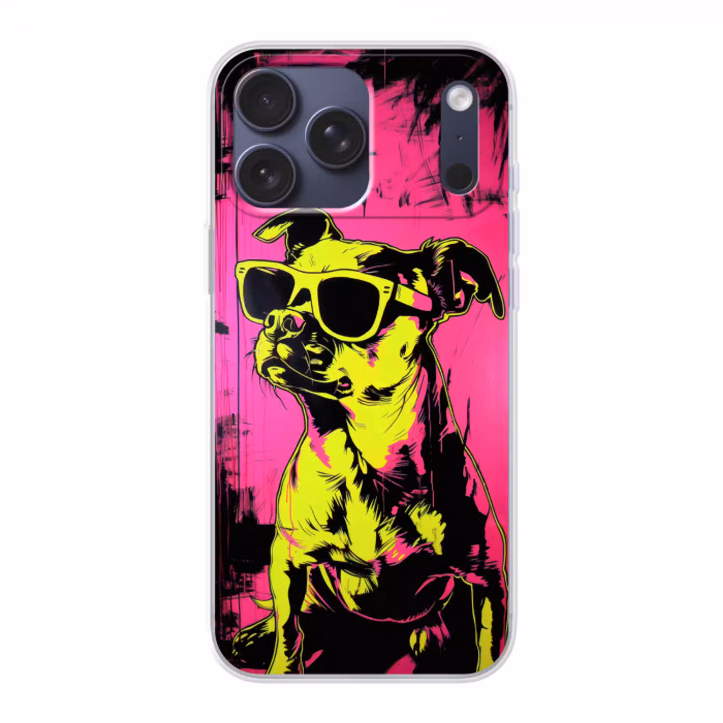 Hond - Zonnebril - Roze - Art Telefoonhoesje iPhone 17 Pro Max klein -3d