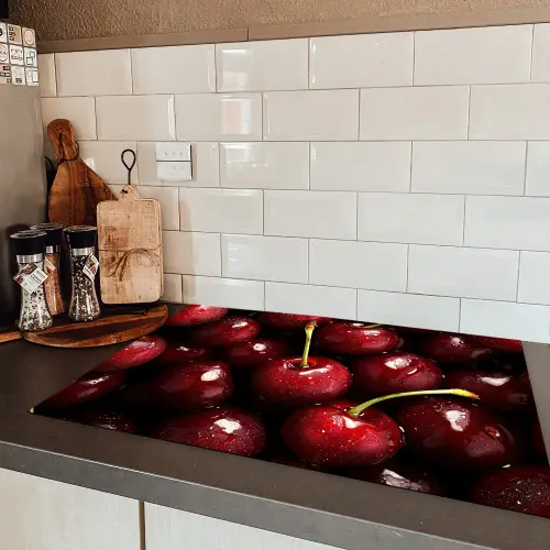 Rood - Fruit - Kersen Inductie beschermer vinyl 3mm klein -sfeer3