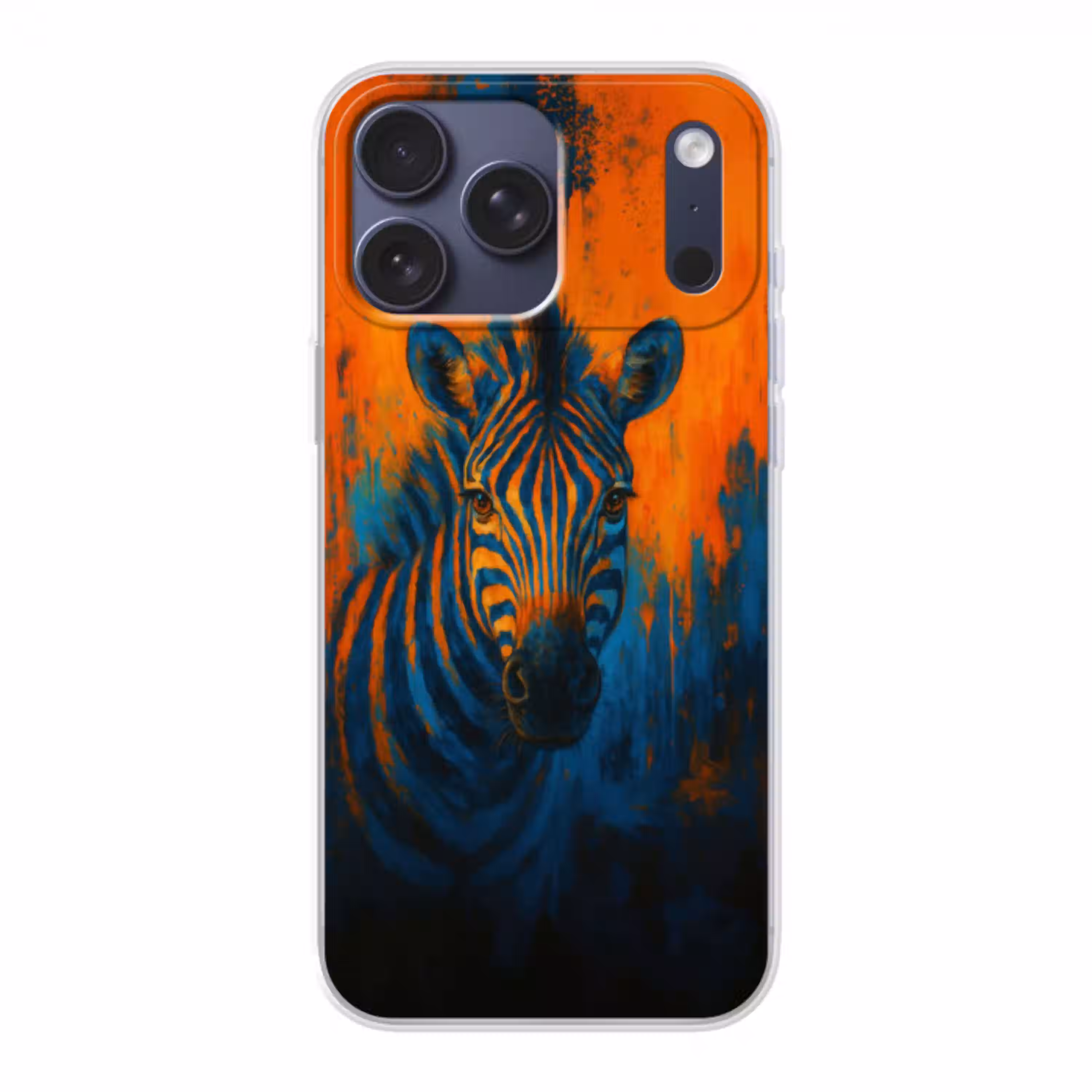 Zebra - Abstract - Blauw Telefoonhoesje iPhone 17 Pro Max klein -3d