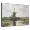 Molen - Willem Roelofs - Oude meesters - Kunst Textielframe zwart klein -3d