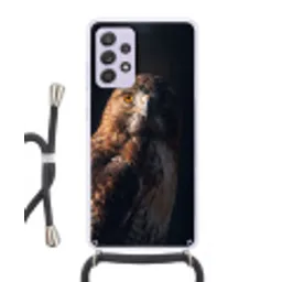 Roofvogel - Buizerd - Bruin Hoesje Samsung Galaxy A52 5G met koord klein -3d