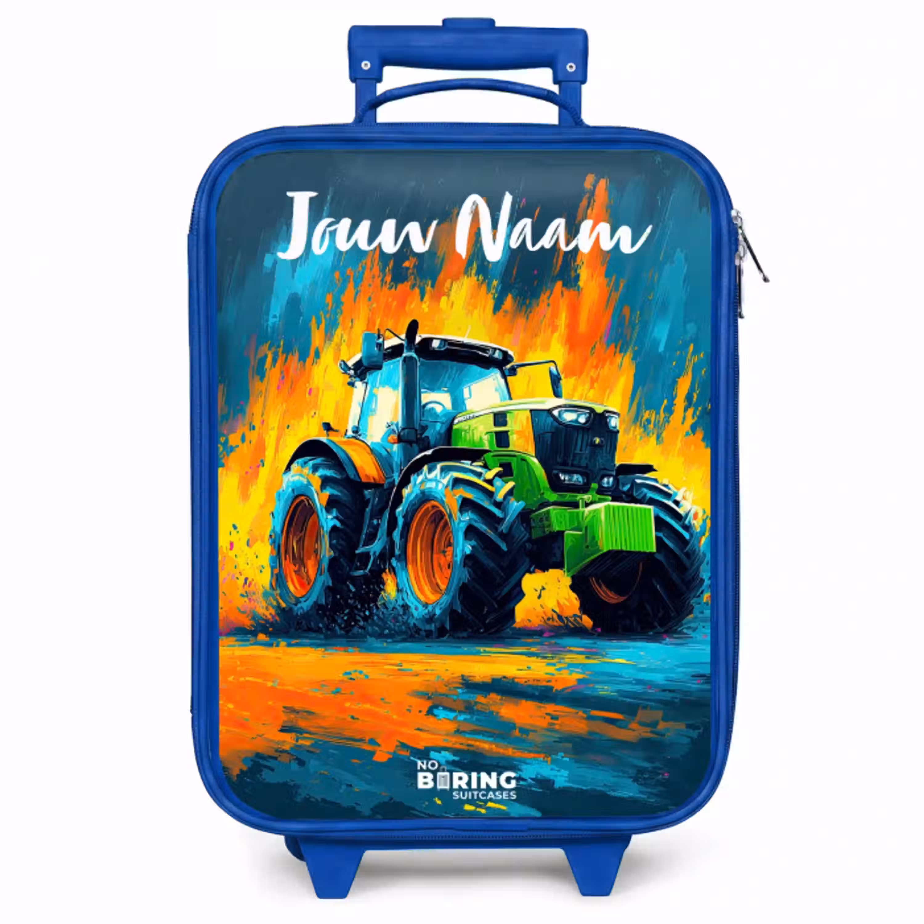 Abstract - Tractor - Groen Kinderkoffer - Blauw klein -zzz_website3d