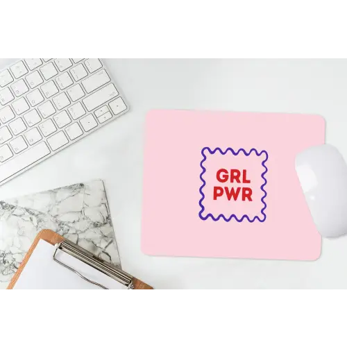 Grl pwr - Roze - Kader muismat rubber klein -witbureau