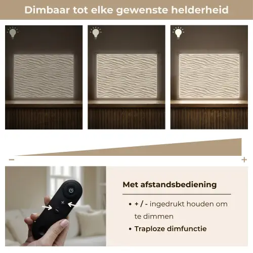 Zand - Golven - Beige Light Box met batterij (Wandlamp) middel 907 -USP_dimbaarNL