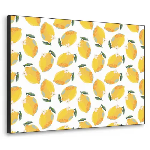 Citroenen - Wit - Bloemen - Patroon Textielframe - compleet frame klein 947 -3d