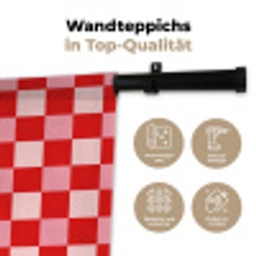 Vierkant - Klassiek - Rood Wandkleed katoen klein 269 -tsfeer2_DE