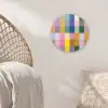 Blokken - Vierkant - Patroon - Gekleurd Wandcirkel kunststof plaat 5mm dik klein -sfeer5