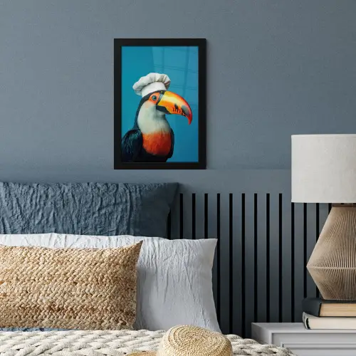 Toekan - Papegaai - Vogel - Koksmuts fotolijst zwart zonder passe partout klein -sfeer3
