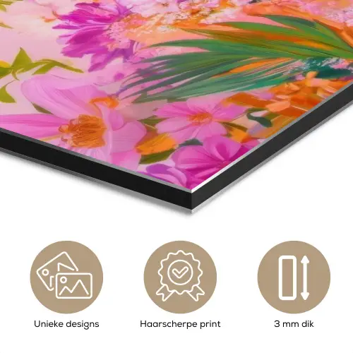 Vrouw - Abstract - Cirkel - Bloemen aluminium wit klein -closeup_NL