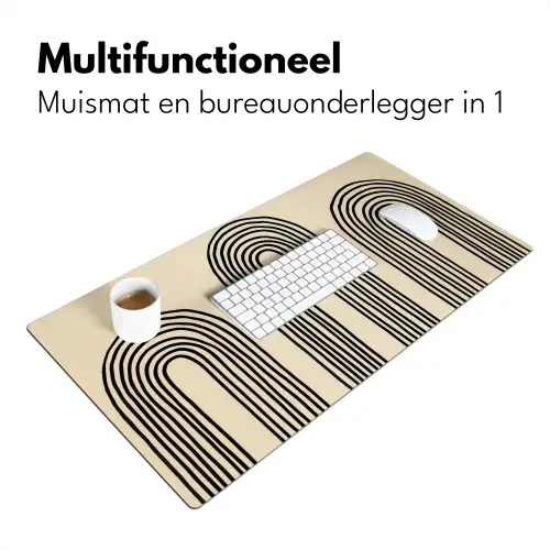 Boogvormen - Zwart - Strak Muismat XXL klein -sfeer4