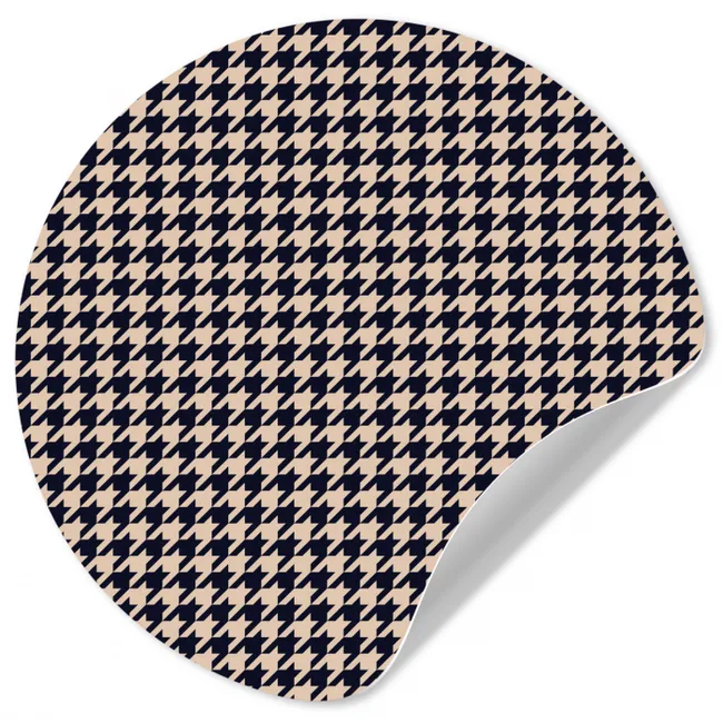 Plaid - Patroon - Ruit - Donkerblauw Wandcirkel behangsticker klein 186 -3d