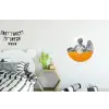 Sinaasappel - Eiffeltoren - Vrouw Wandcirkel aluminium klein -kinderkamer