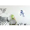 Vogel - Delfts blauw - Illustratie - Bloemen Wandcirkel aluminium klein -kinderkamer