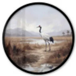 Kraanvogel - Natuur - Realistisch Fotolijst rond zonder passe partout klein -3d