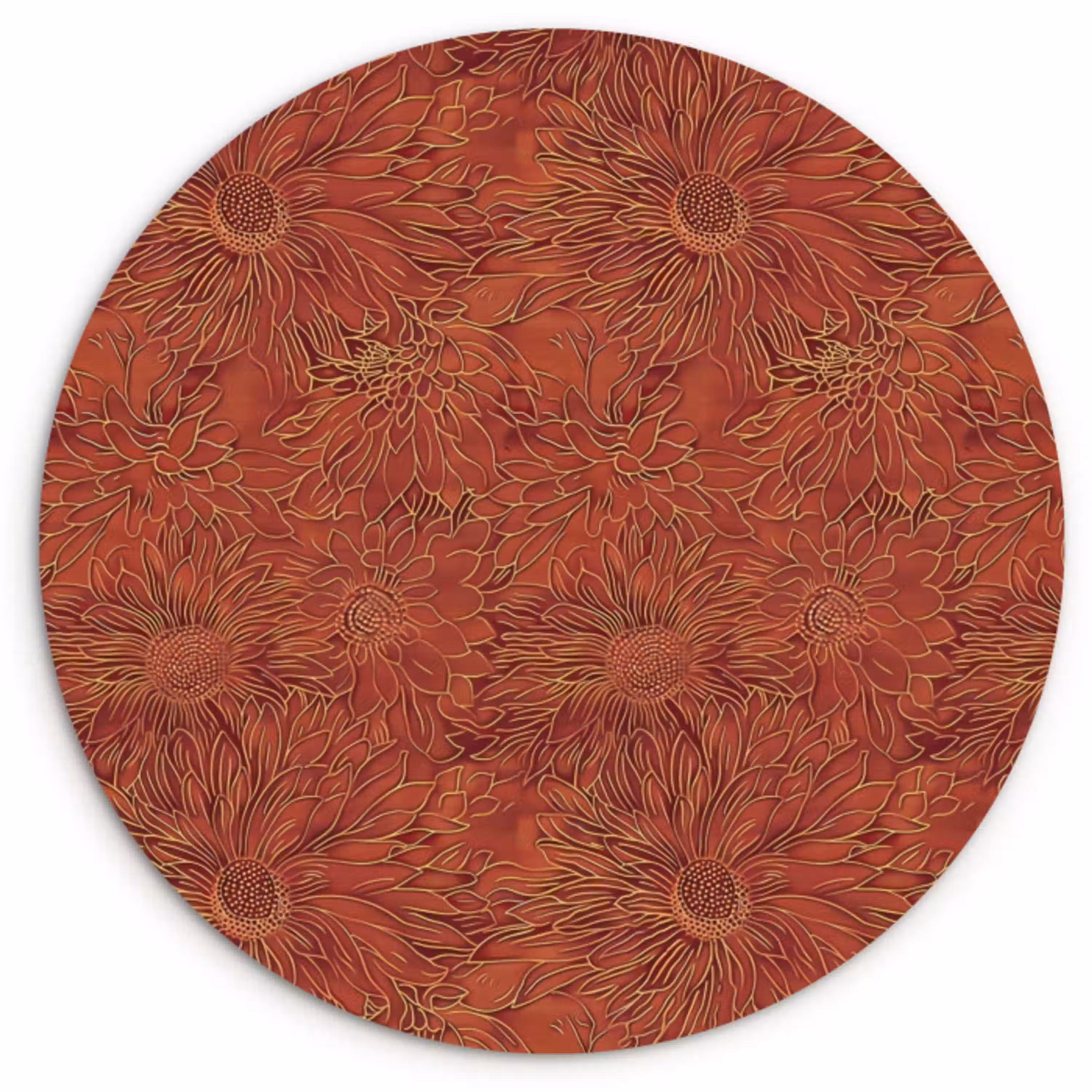 Oosters - Bloemen - Terracotta Wandcirkel kunststof plaat 5mm dik klein 188 -3d