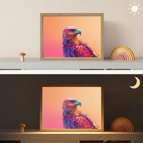 Arend - Vogel - Kleurrijk - Dier Light Box met batterij (Wandlamp kind) middel -sfeer3_kind