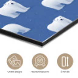 IJsbeer - Patroon - Blauw aluminium wit klein 46 -closeup_NL