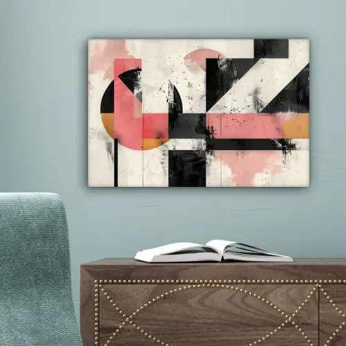 Roze - Abstract - Aesthetic - Modern - Vormen canvas 2cm klein -sfeer4