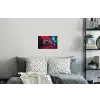 Boombox - Rood - Graffiti - Neon Muursticker klein -slaapkamer